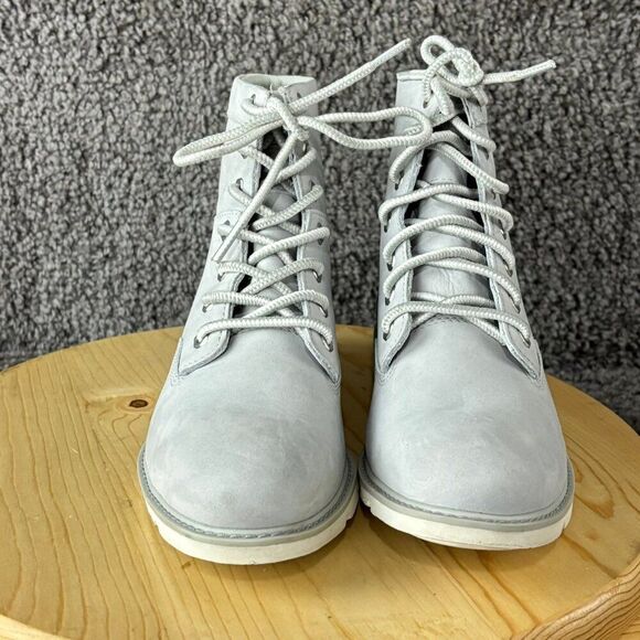 Timberland Campton Boots Womens 8.5 Nubuck Leather Light Gray Waterproof - Picture 3 of 9